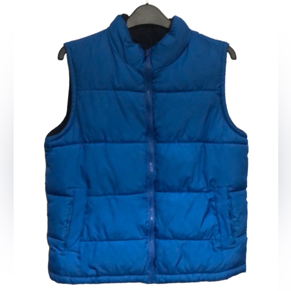 Boy’s Blue Quilted Fleece Puffer Vest Jacket Size L